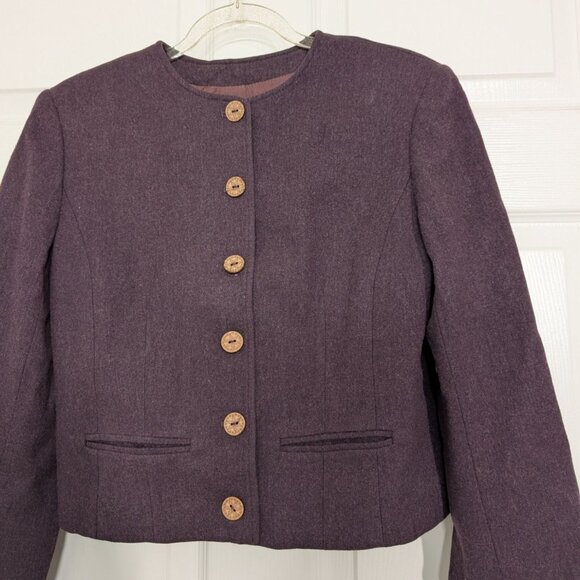 Vintage Pendleton Wool Cardigan Womens Size 6 Purple Lined Button Front Jacket - Picture 2 of 11